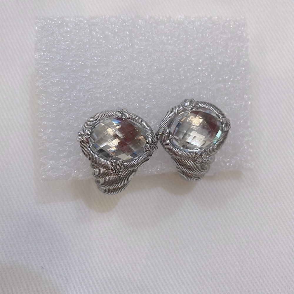 ⭐️Judith Ripka Sterling Diamonique Earrings Stamped & Signed Earrings—Like New!